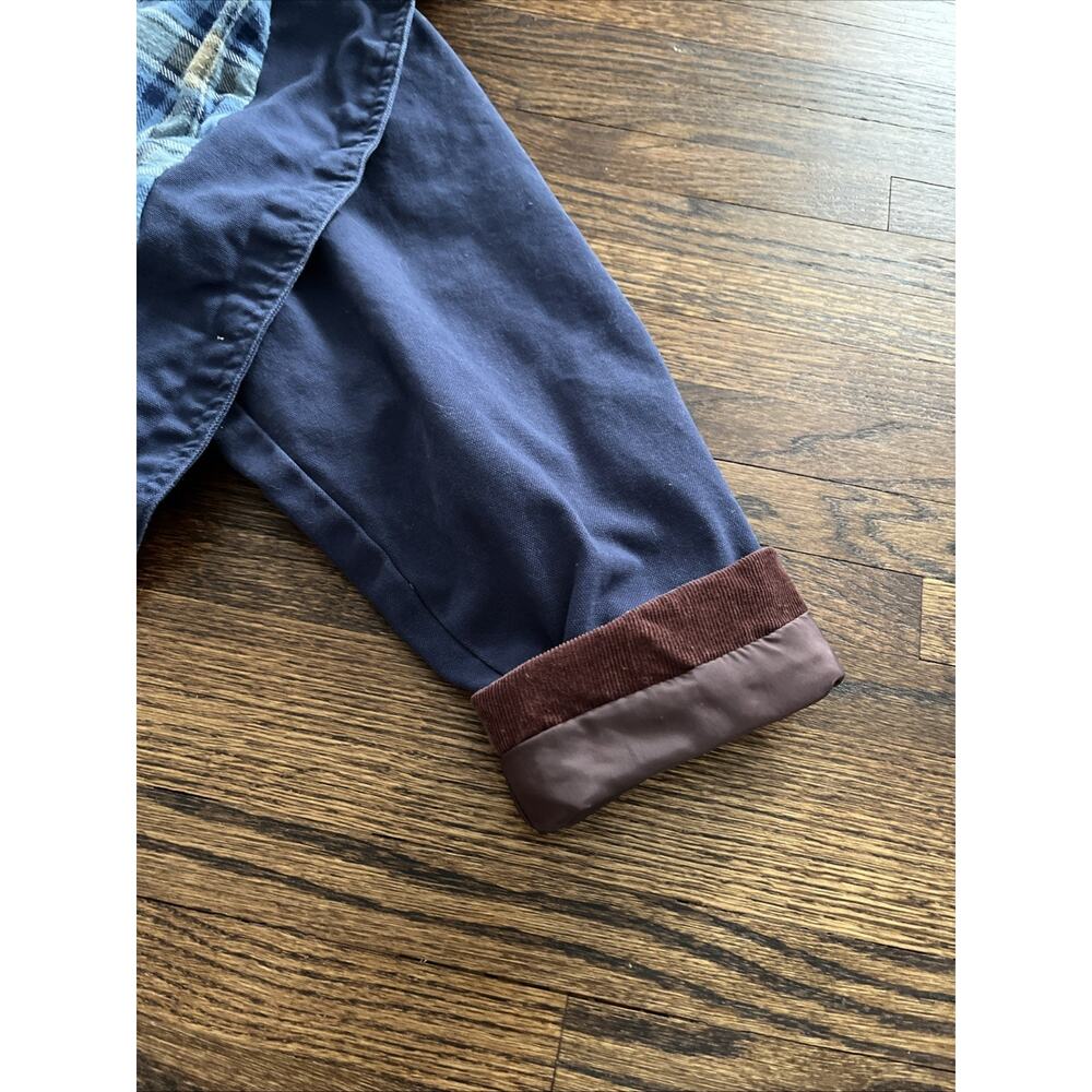 VTG Faded Glory Navy Corduroy Collar Plaid Lined Barn Jacket Women Medium - Picture 11 of 11